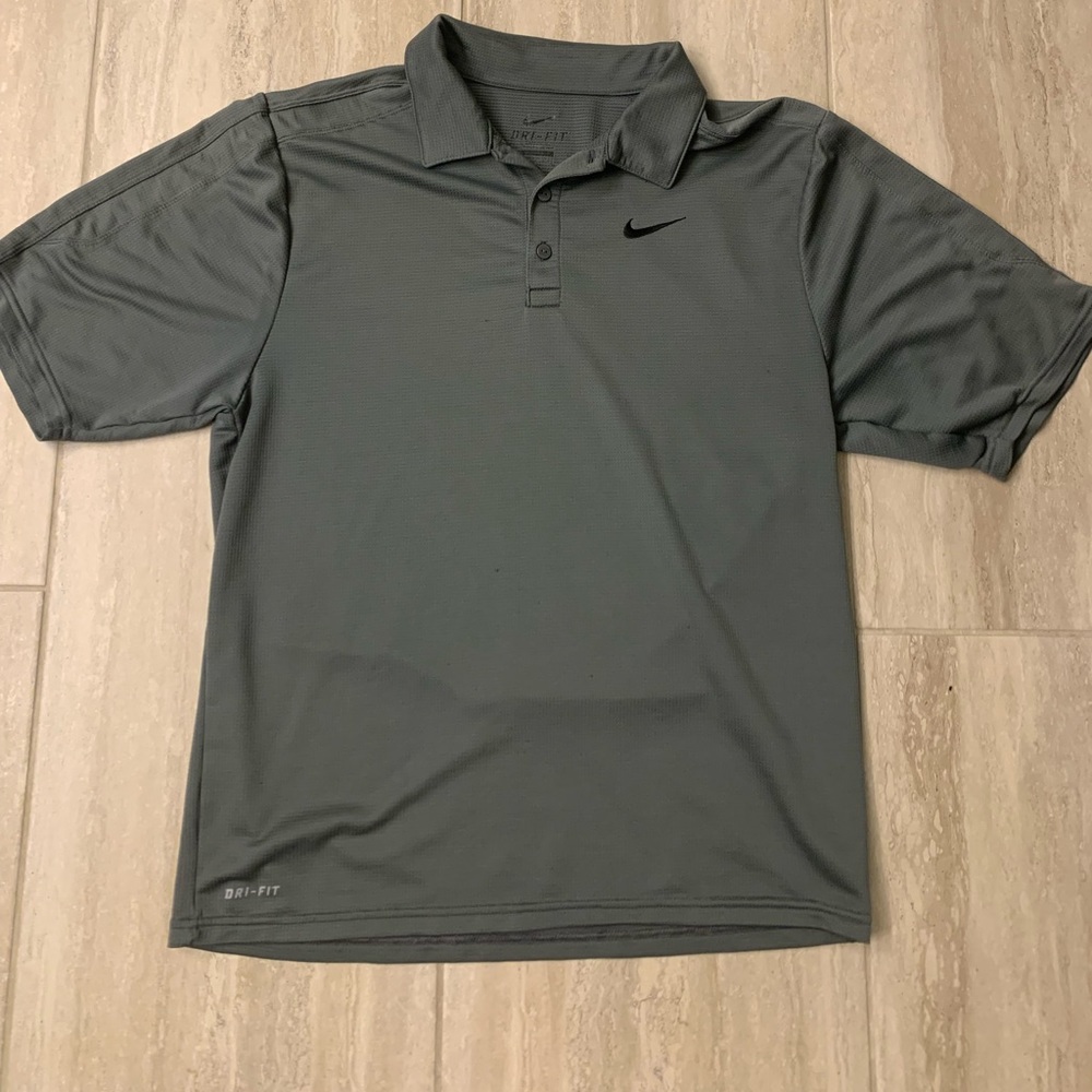 Nike Dri-Fit golf polo. Charcoal gray